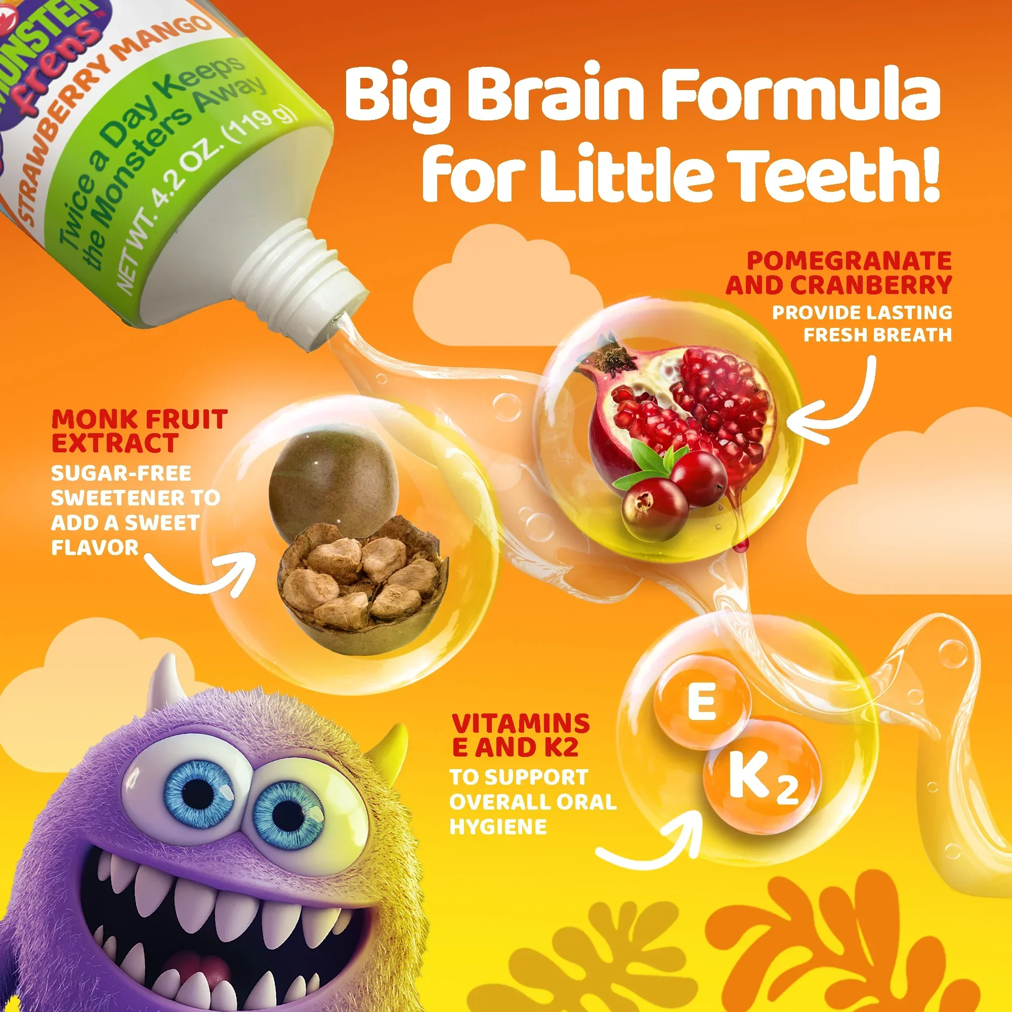 Kids Toothpaste with Xylitol & Hydroxyapatite, Strawberry Mango – 4.2 oz – 3 Pack - Image 4