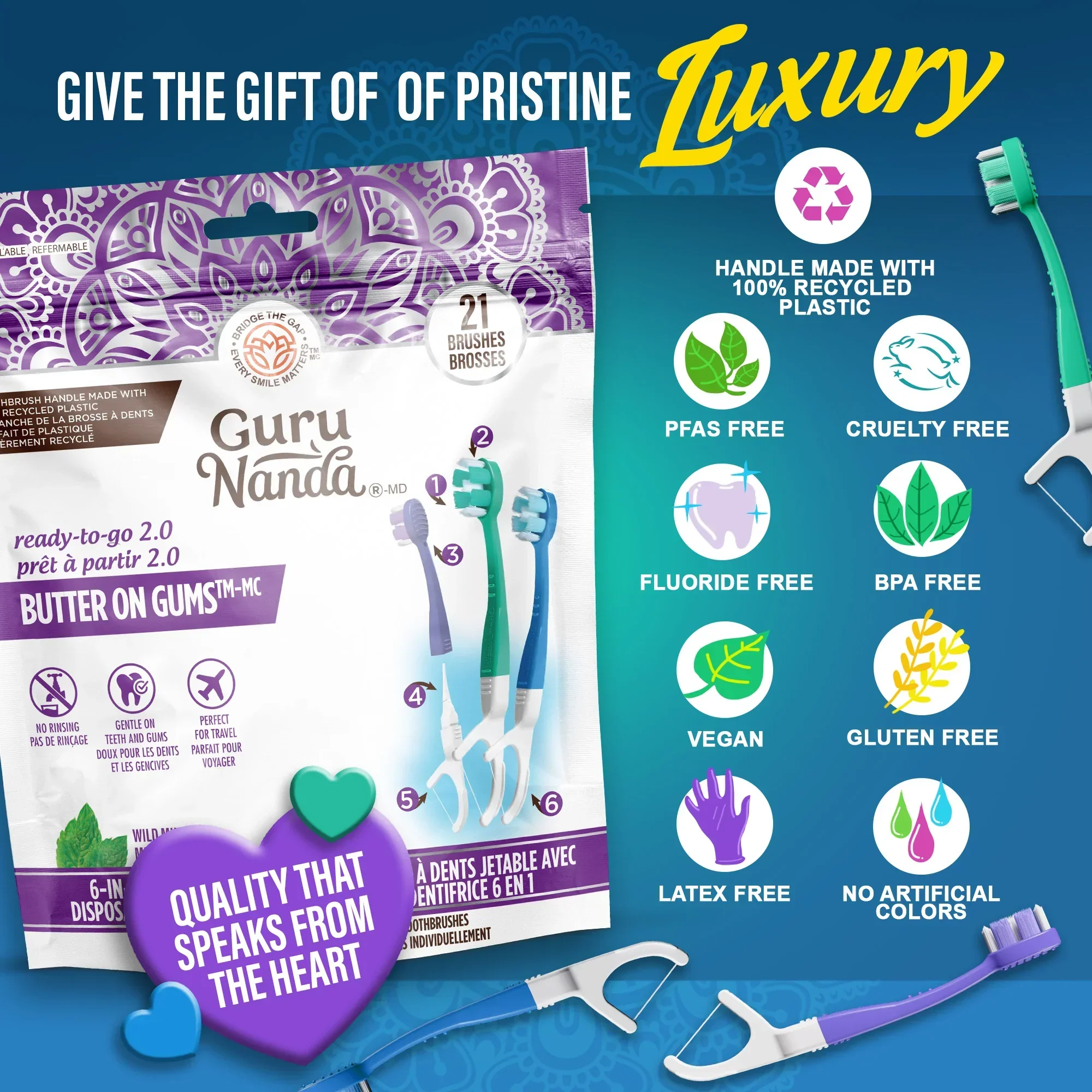 6-in-1 Ready to Go Butter on Gums Pre-Pasted Toothbrushes 2.0 - Image 7