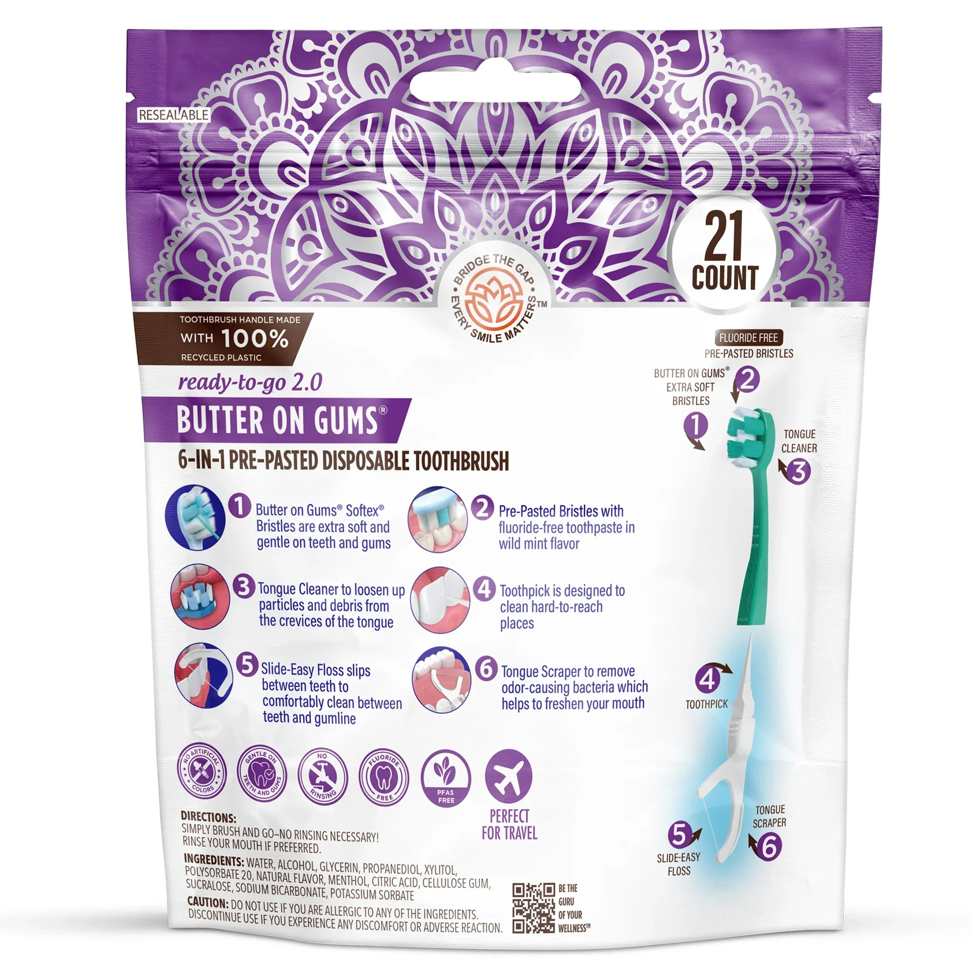 6-in-1 Ready to Go Butter on Gums Pre-Pasted Toothbrushes 2.0 - Image 8