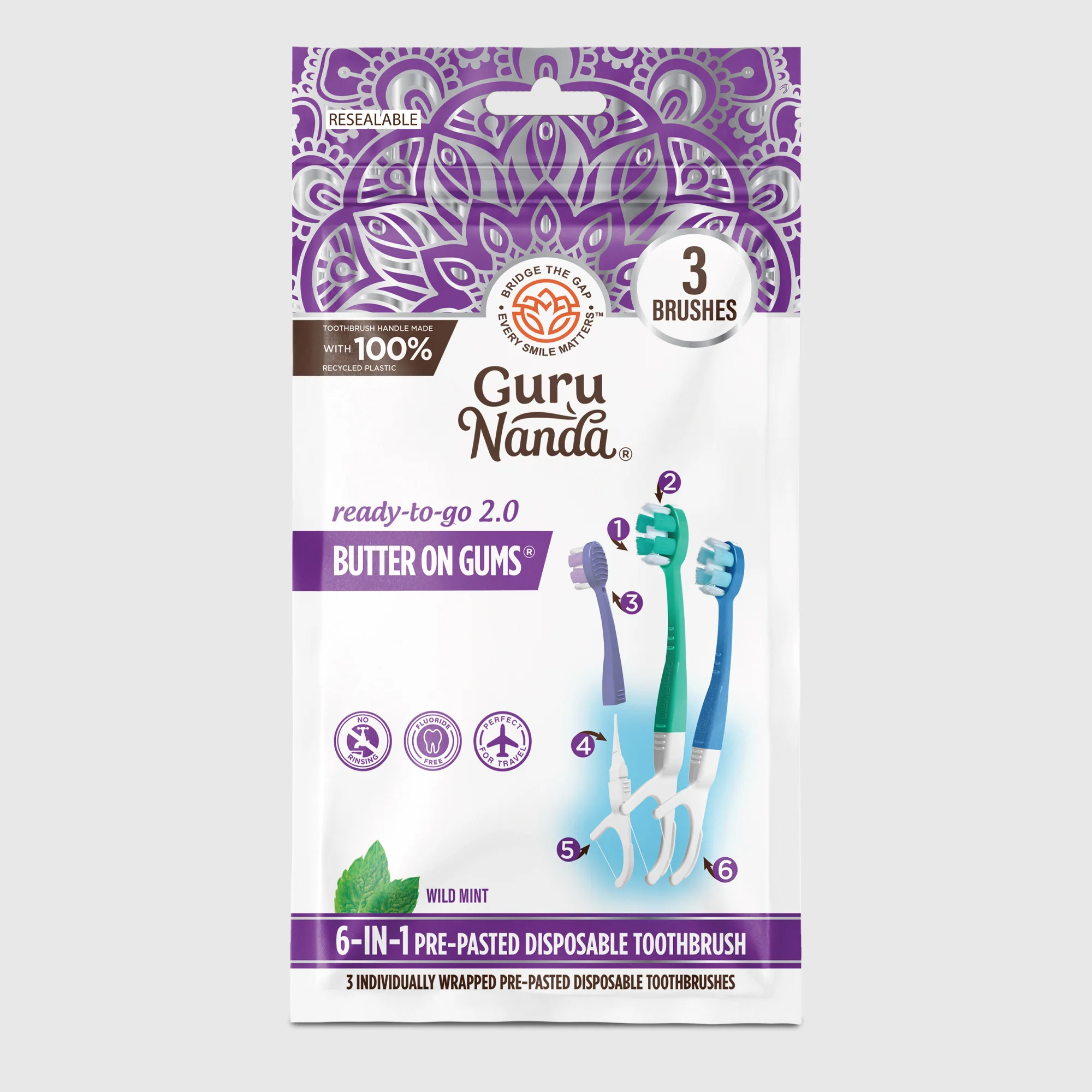 6-in-1 Ready to Go Butter on Gums Pre-Pasted Toothbrushes 2.0 - Image 9