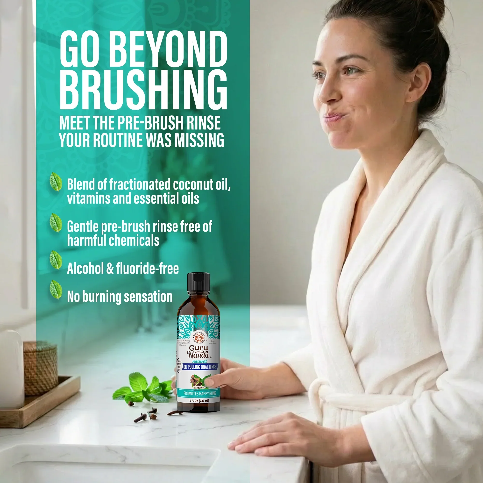 Cocomint Oil Pulling with 7 Essential Oils & Vitamins D3, E & K2 - Image 3