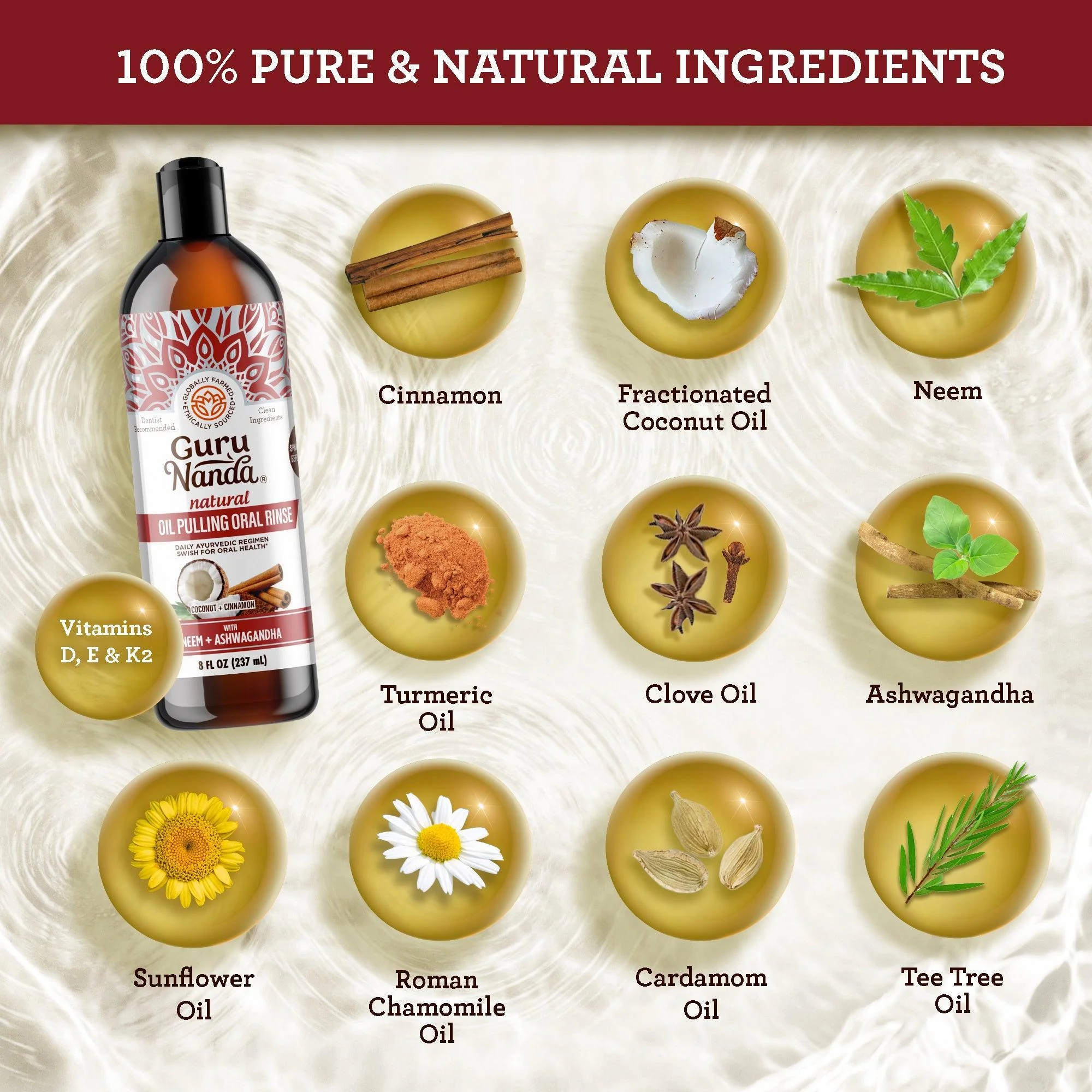 COCONUT CINNAMON + NEEM & ASHWAGANDHA- 8 OZ. (12/Case) - Image 3