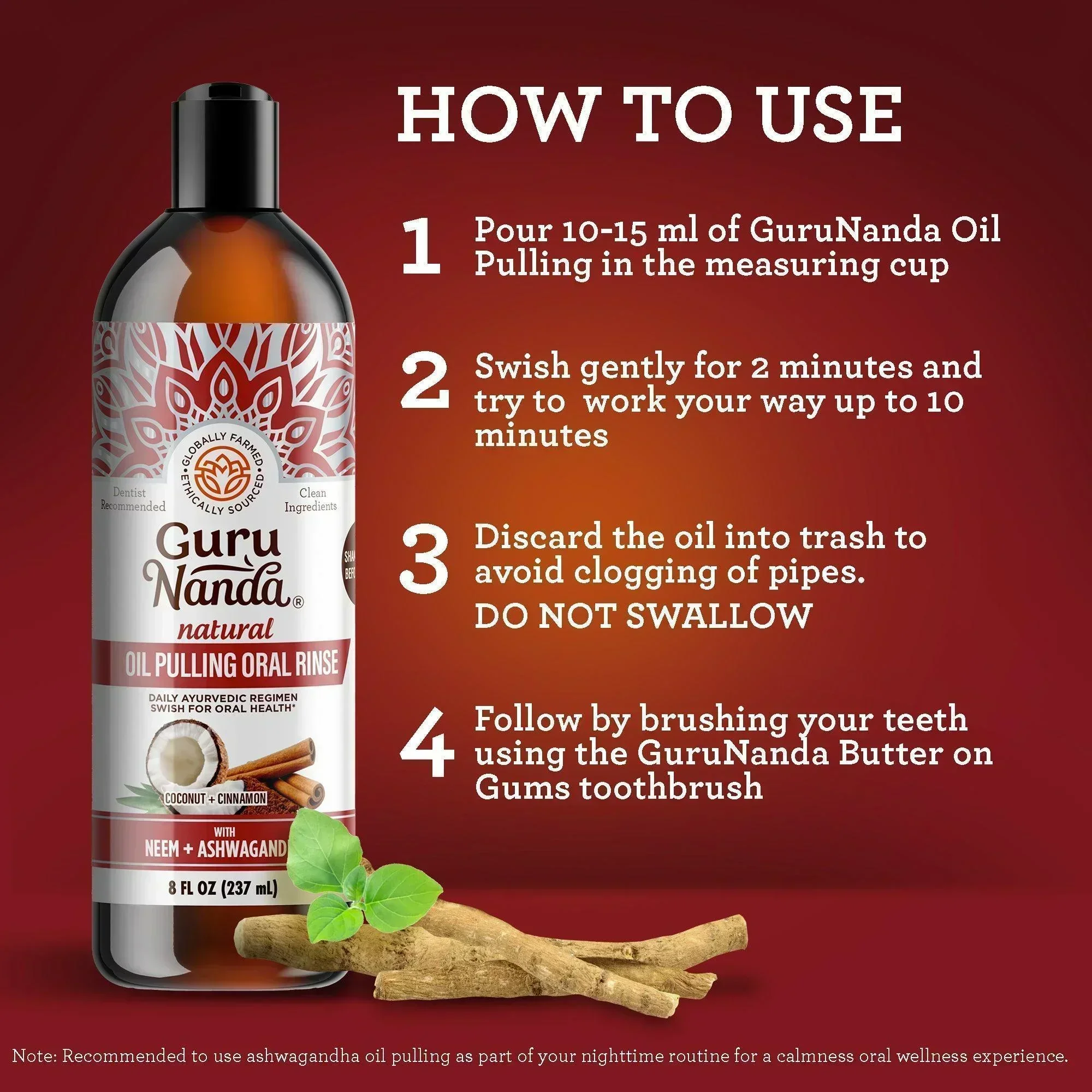 COCONUT CINNAMON + NEEM & ASHWAGANDHA- 8 OZ. (12/Case) - Image 4