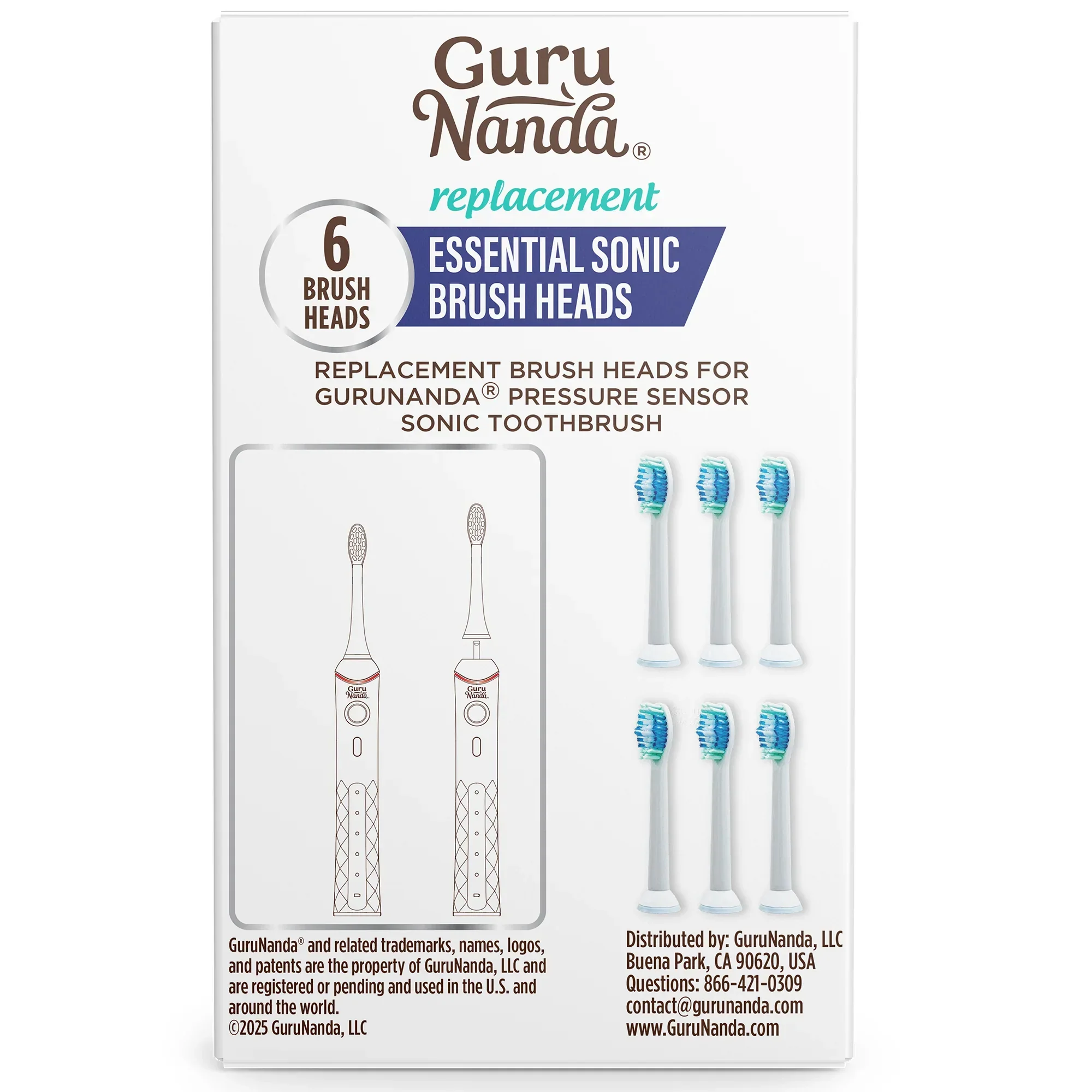Pressure Sensor Sonic Replacement Brush Heads – 6 Pack - Image 8