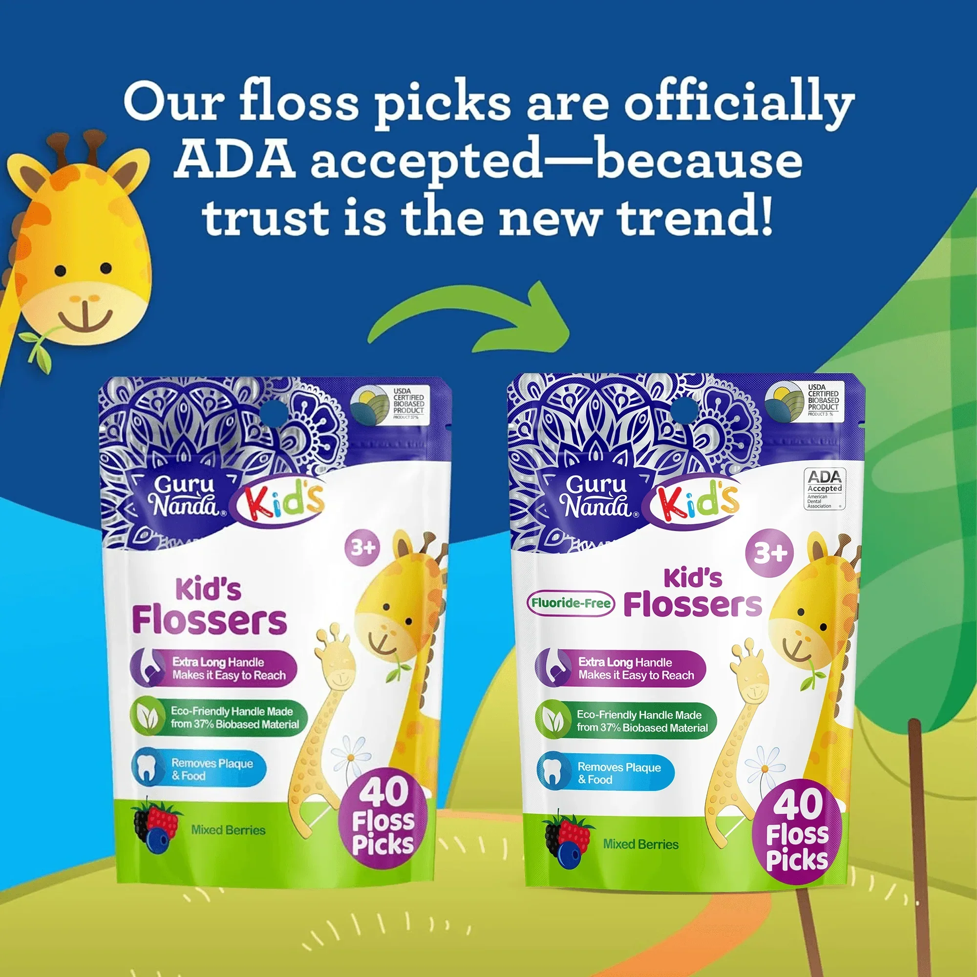 Kids' Giraffe Shaped Flossers, Fluoride-Free - Image 12