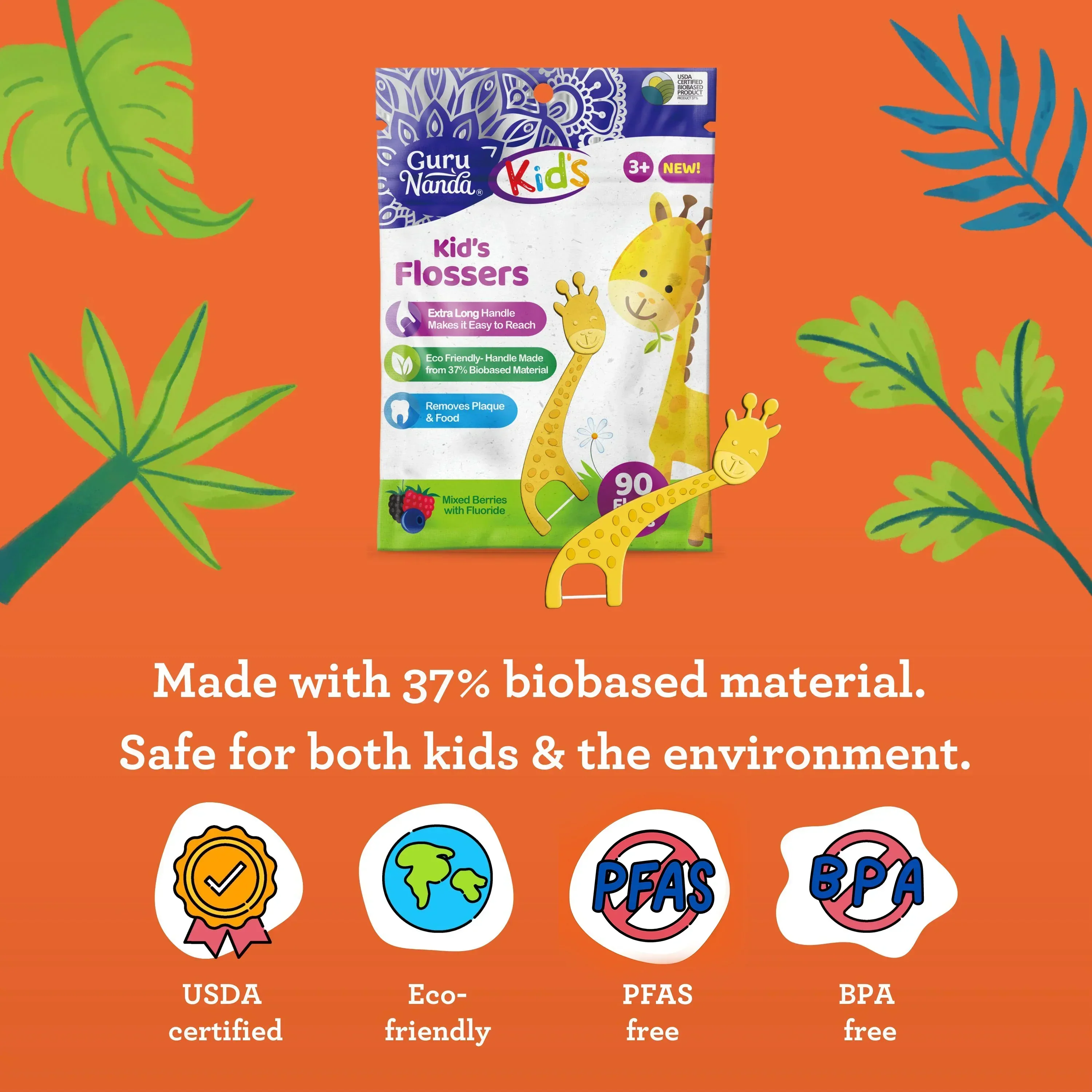Kids' Giraffe Shaped Flossers, Fluoride-Free - Image 8