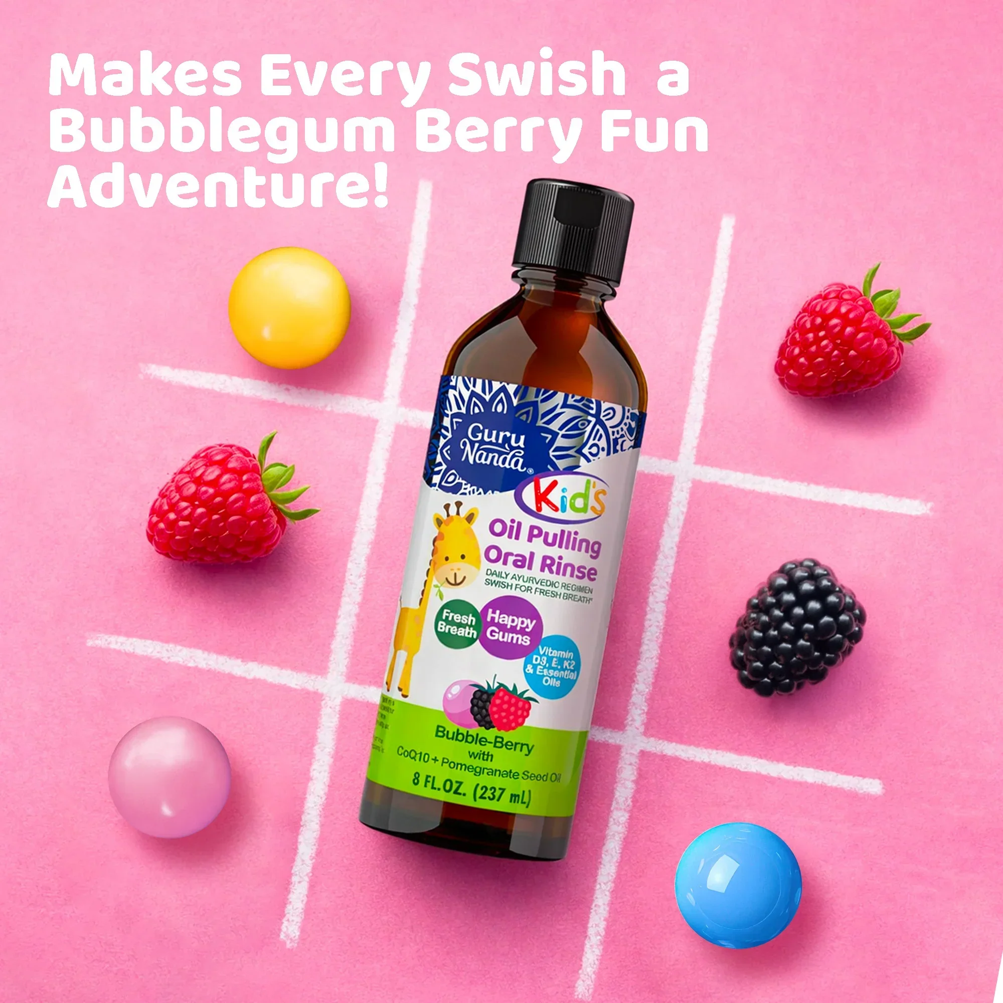 Kids Oil Pulling with Bubble Berry & CoQ10 – 8 fl oz - Image 7