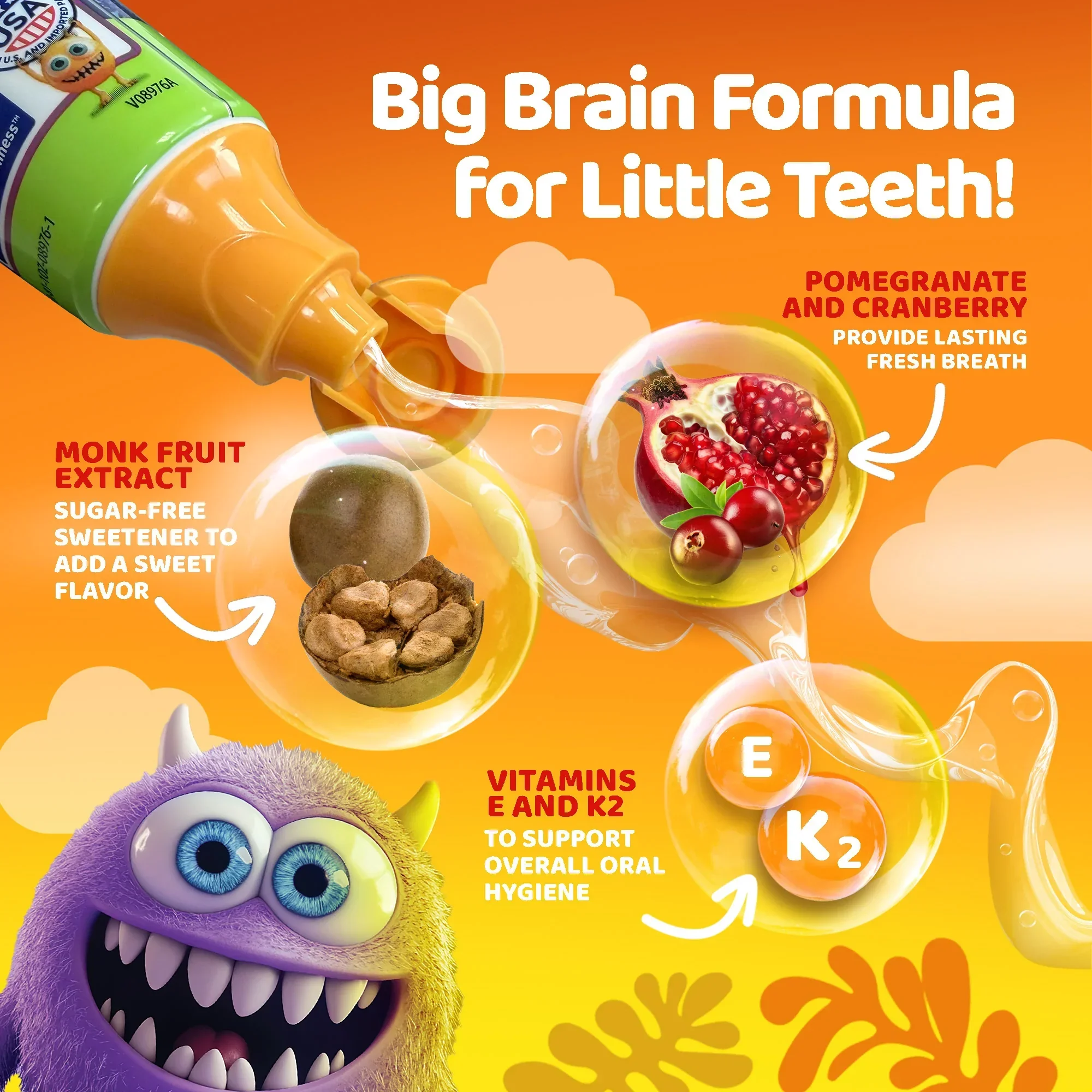 Kids Toothpaste with Xylitol & Hydroxyapatite, Strawberry Mango – 0.98 oz - Image 5