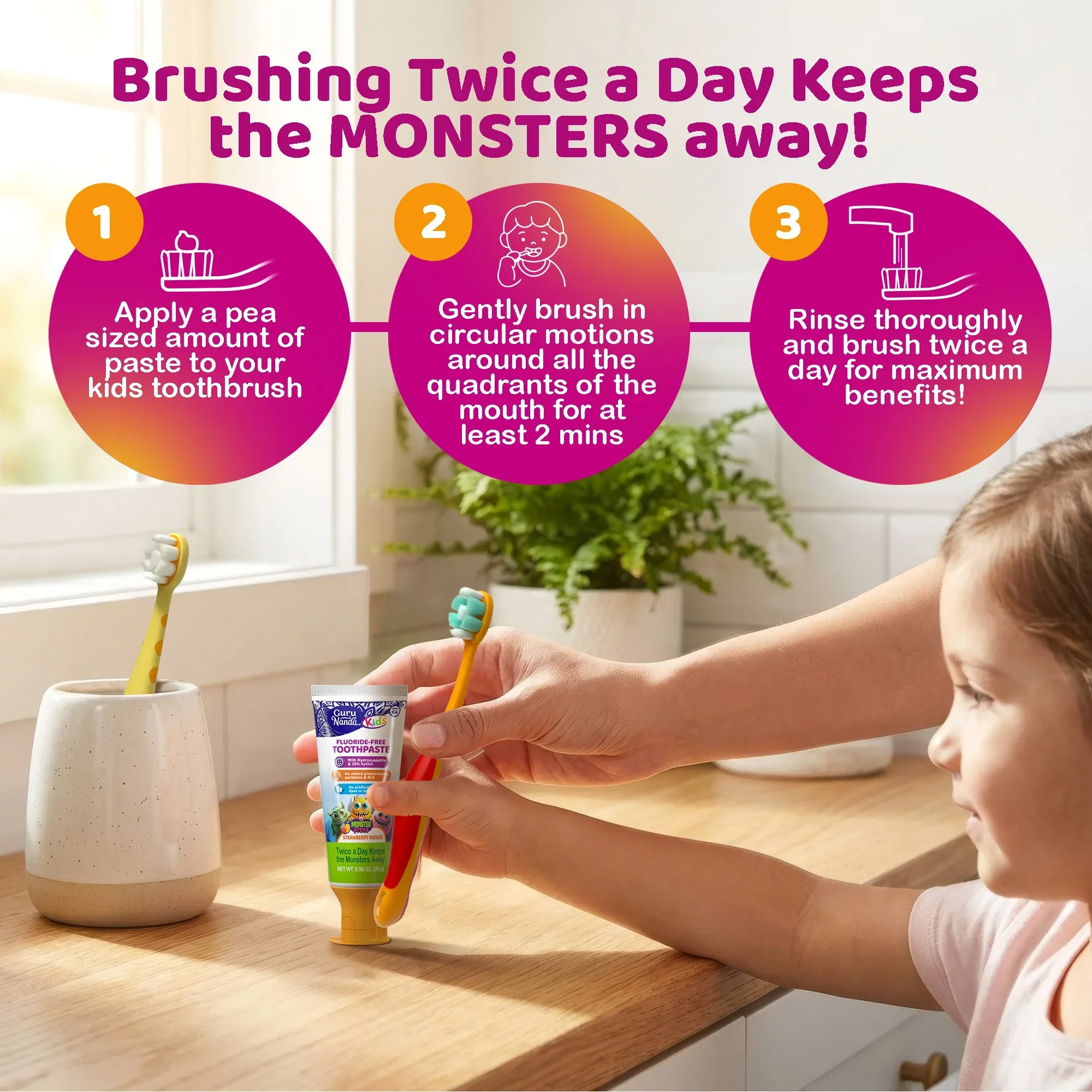 Kids Toothpaste with Xylitol & Hydroxyapatite, Strawberry Mango – 0.98 oz - Image 7