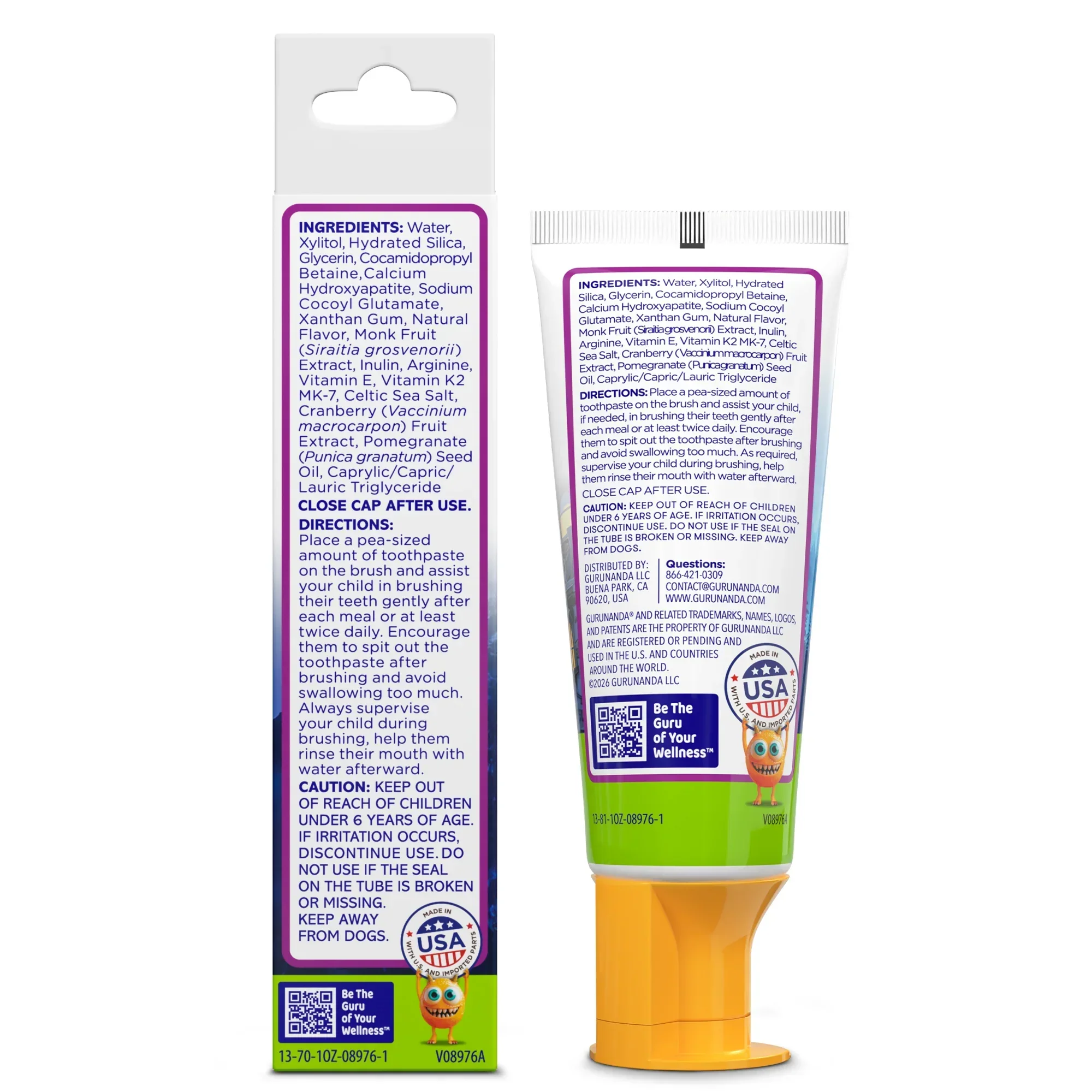 Kids Toothpaste with Xylitol & Hydroxyapatite, Strawberry Mango – 0.98 oz - Image 9