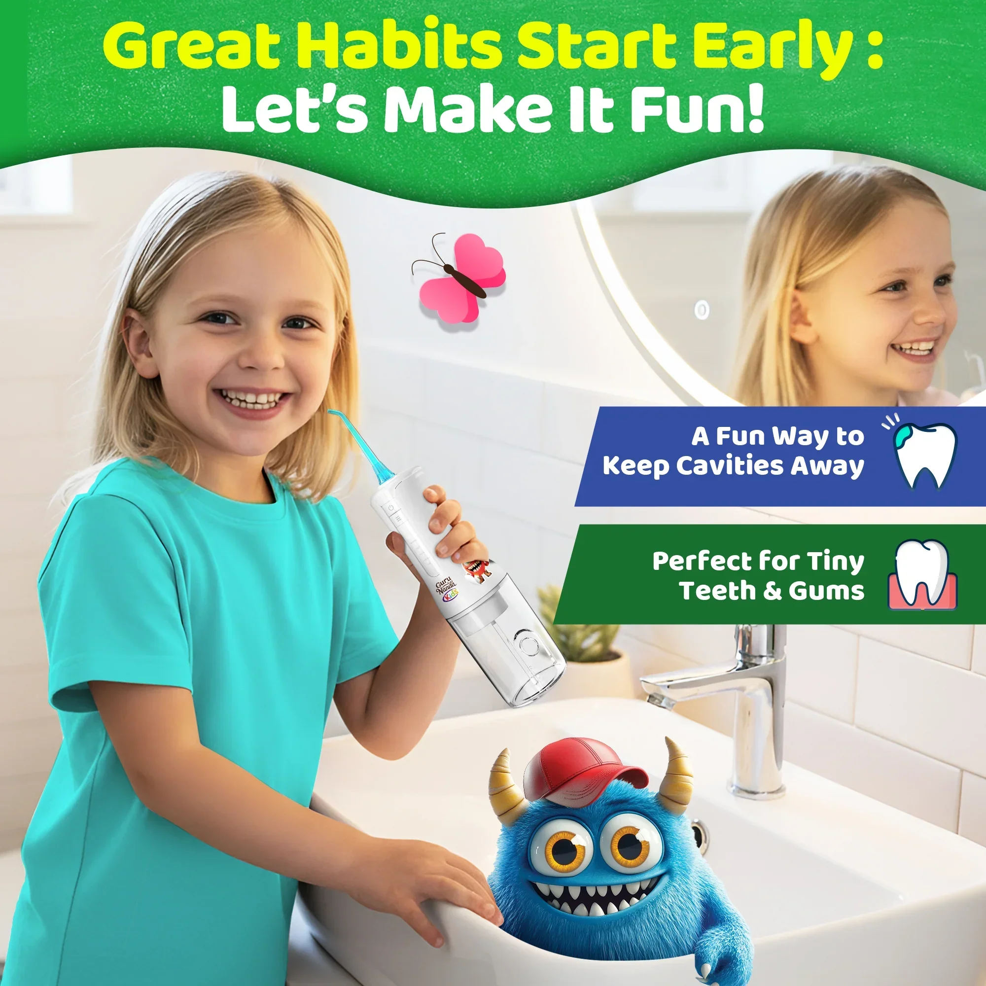 Kids Water Flosser Replacement Tips 6-Pack - Image 5