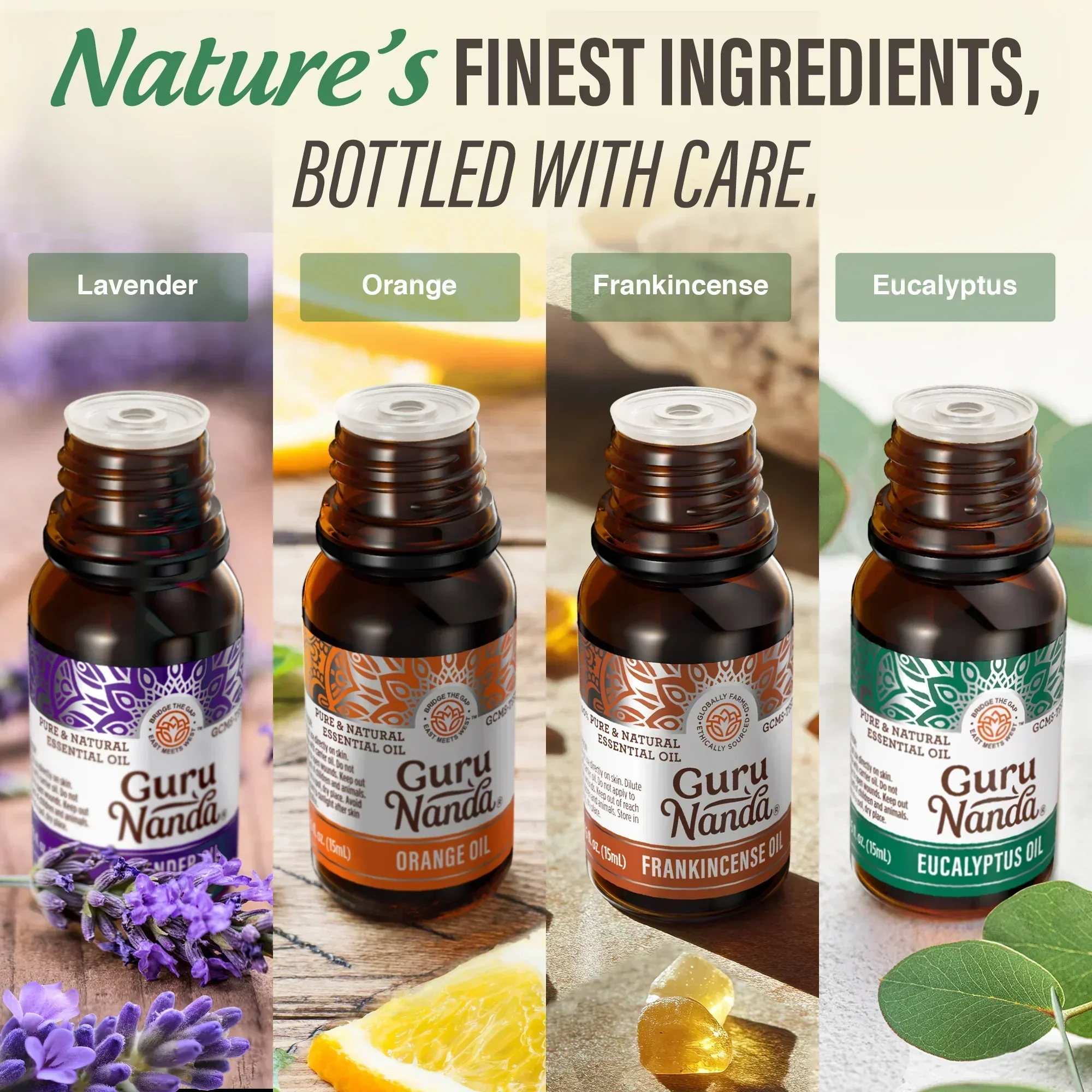 Four Essential Classics Set- Frankincense, Lavender, Eucalyptus, & Orange 4 x 15mL - Image 3