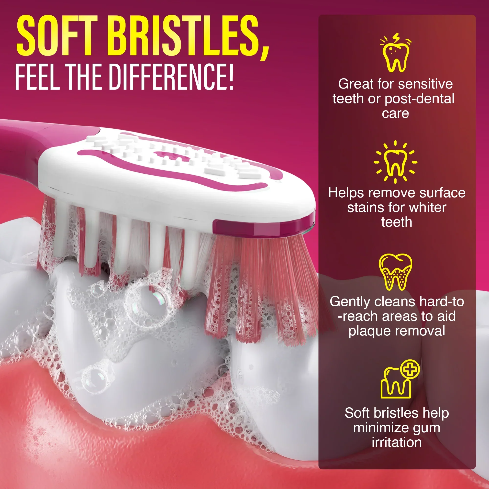 Multi-Action Toothbrush with Tongue Cleaner – 12 Pack - Image 6