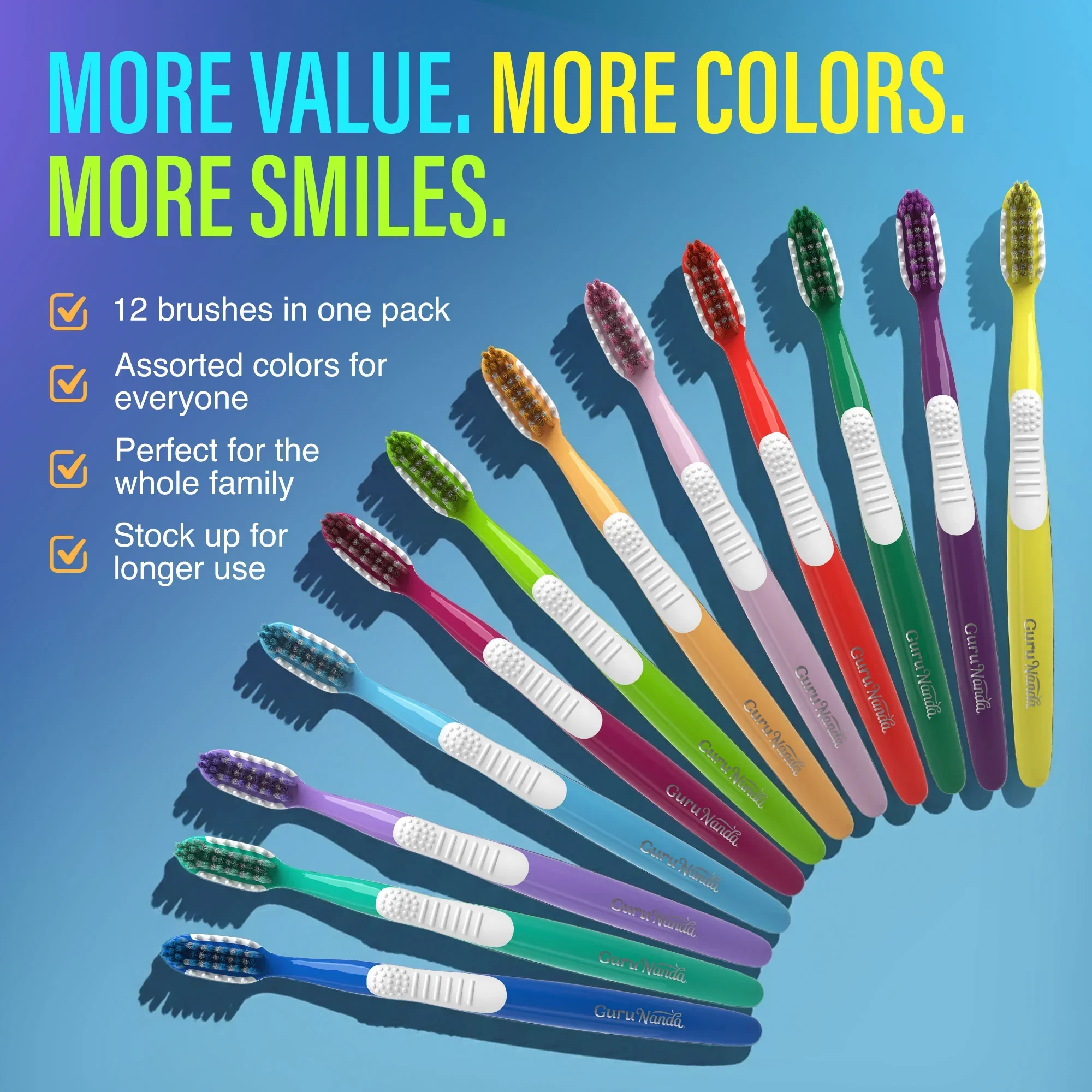 Multi-Action Toothbrush with Tongue Cleaner – 12 Pack - Image 7