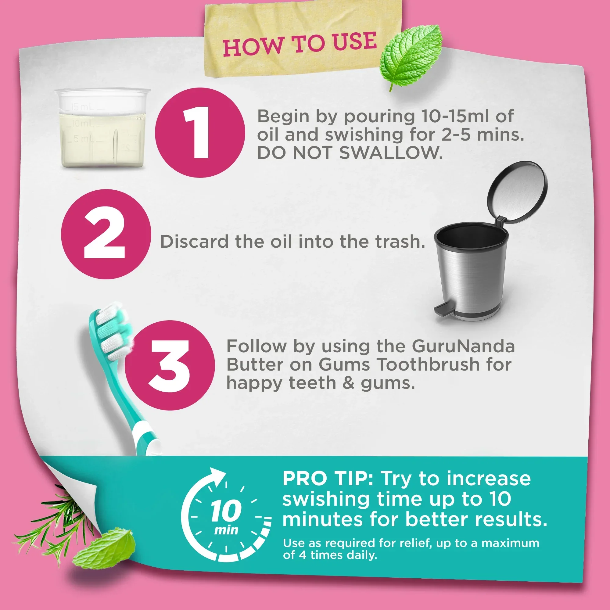 Oral Pain Relief Oil Pulling – 8 fl. oz. - Image 9