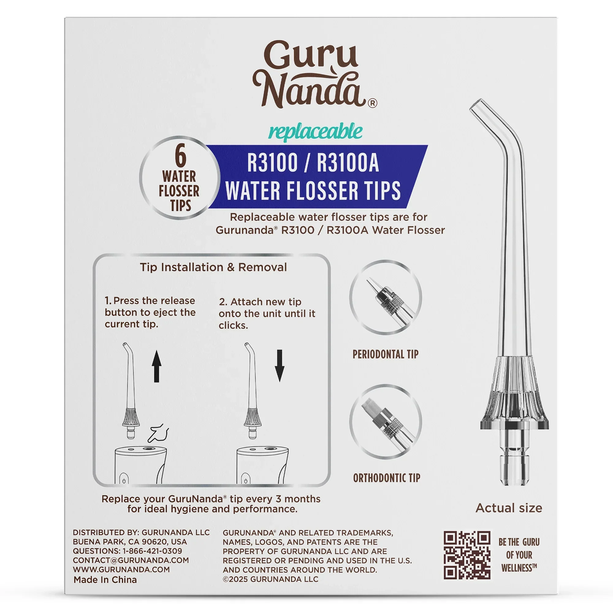 Replacement Water Flosser Tips for Model R3100/R3100A 6-Pack - Image 8