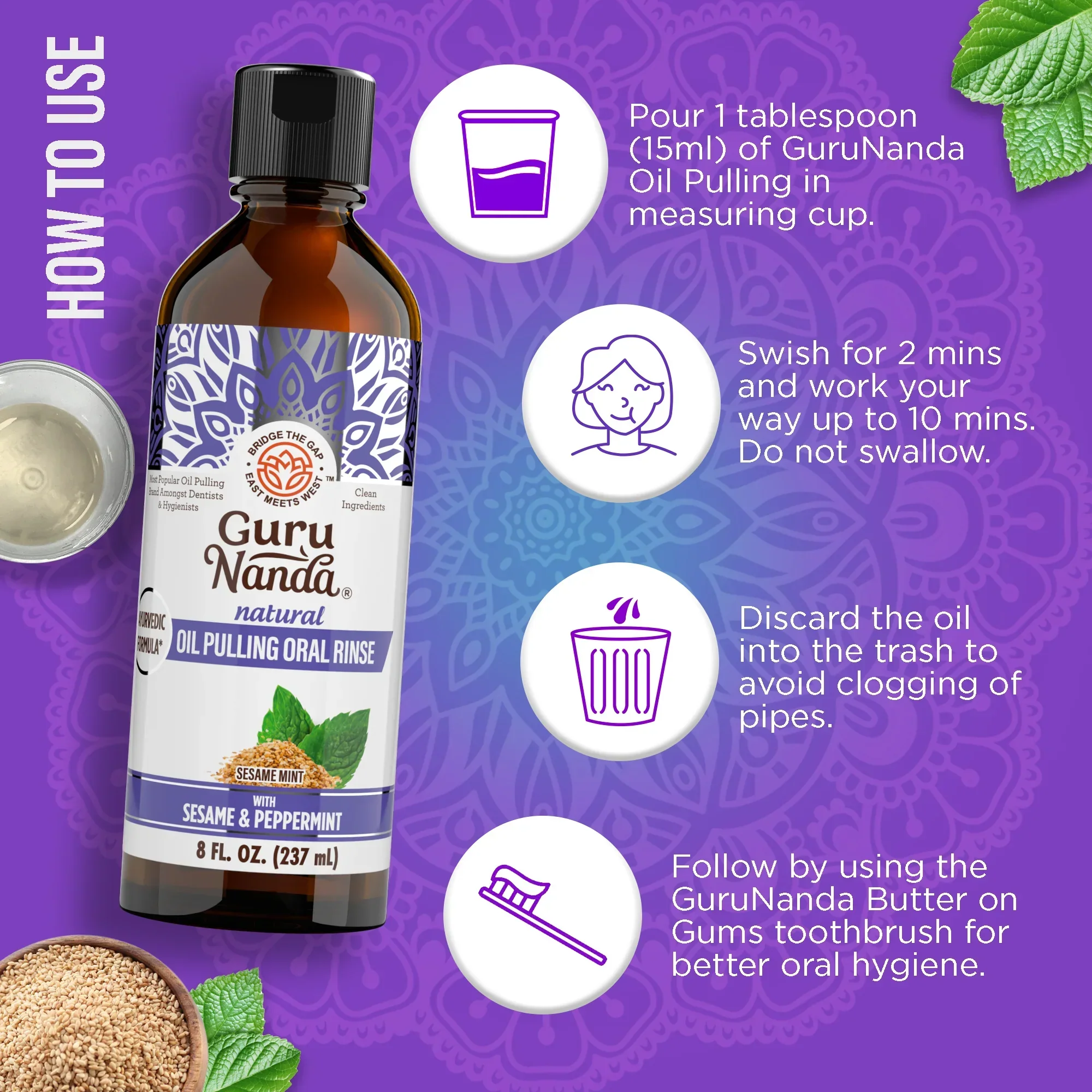 Sesame & Peppermint Oil Pulling – 8 fl. oz. - Image 6