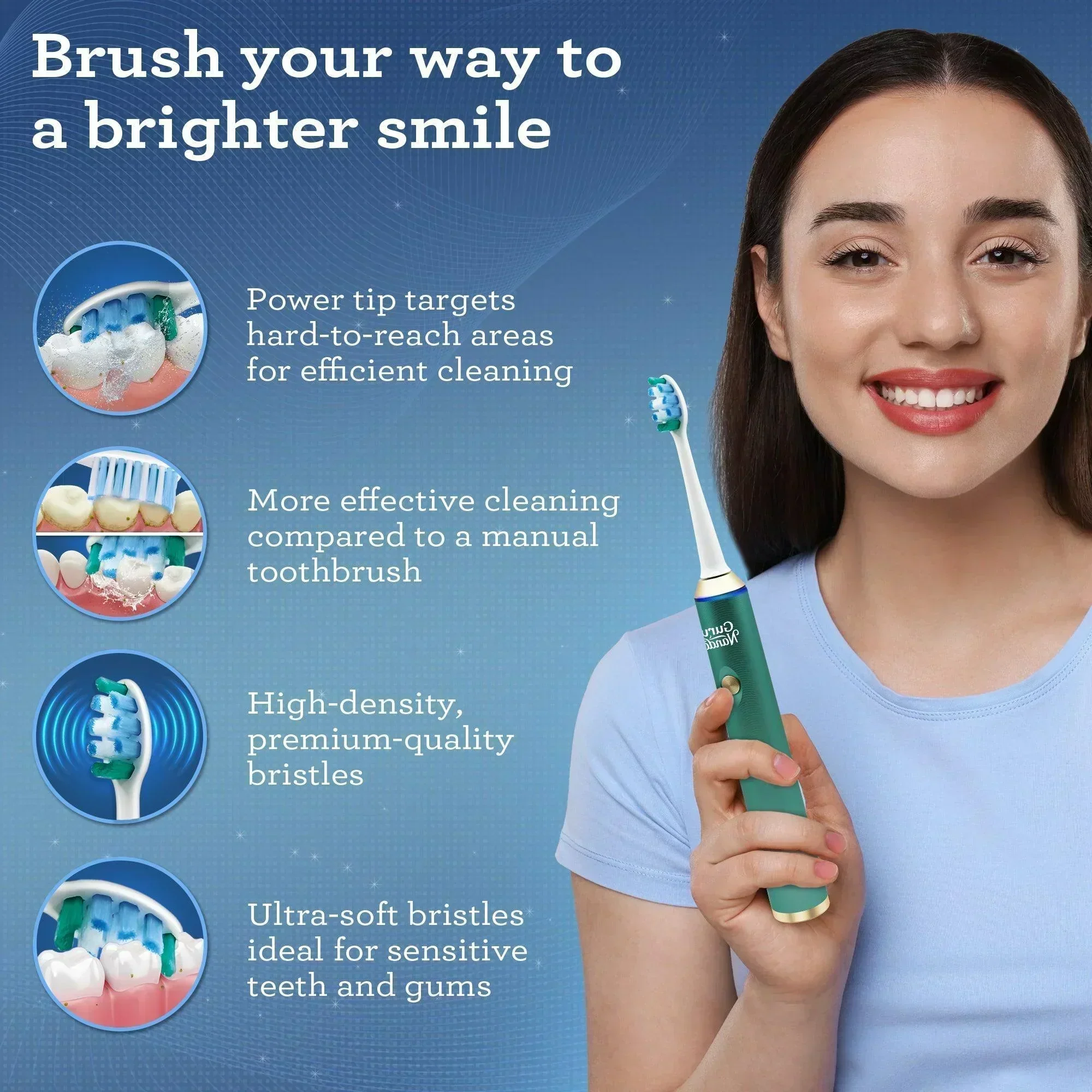 Steel Sonic Toothbrush Replacement Brush Heads – 6 Pack - Image 3