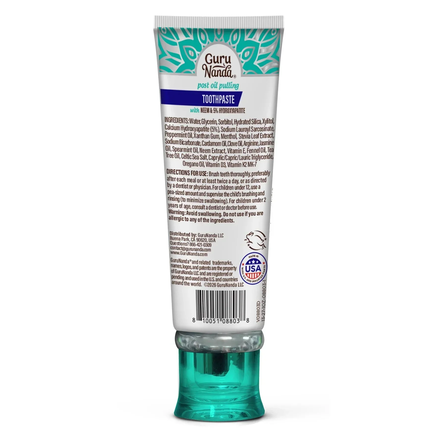 GuruNanda Hydroxyapatite Toothpaste 1 oz (77/Case) - Image 8