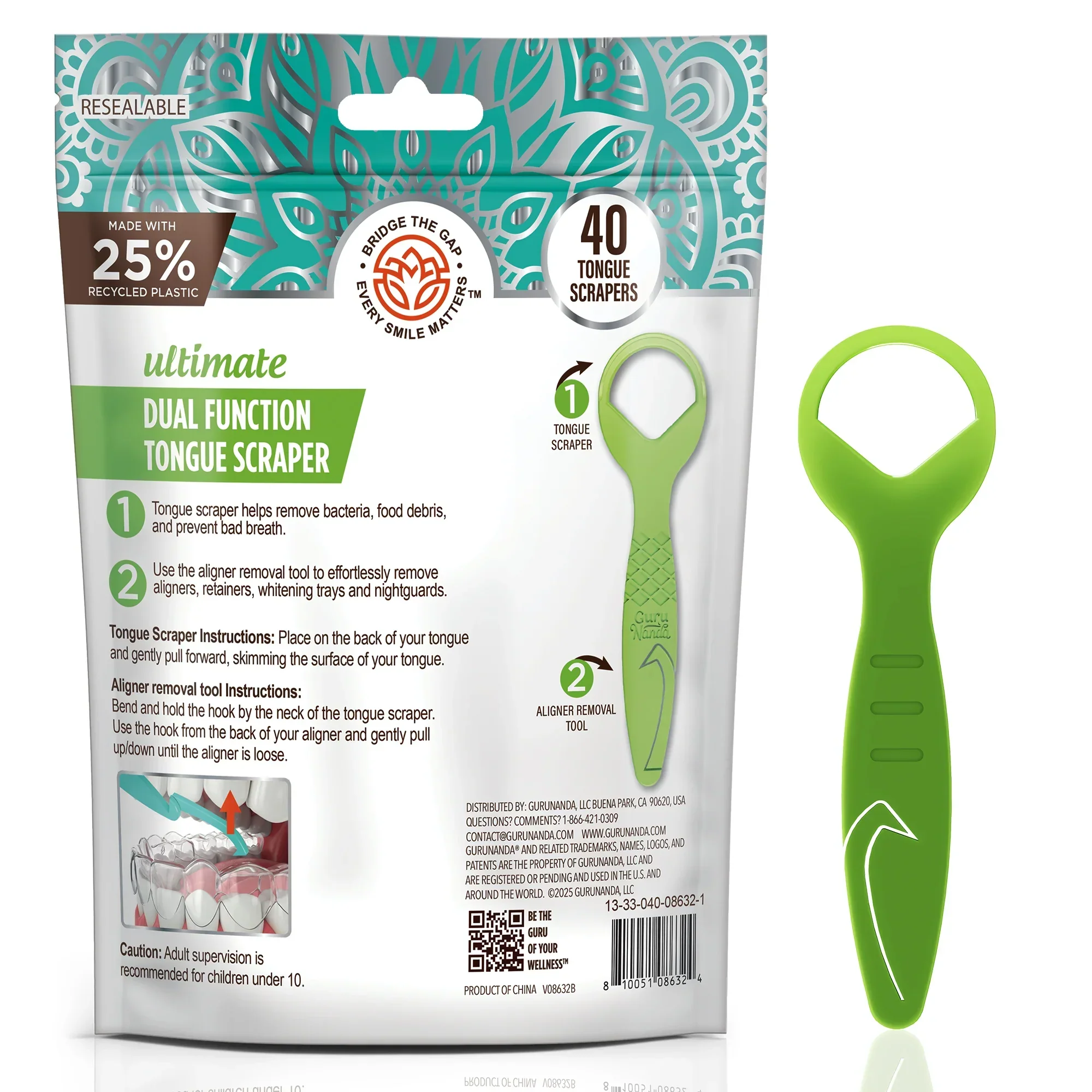 Ultimate Dual Function Tongue Scraper with Aligner Remover – 40 Count - Image 7