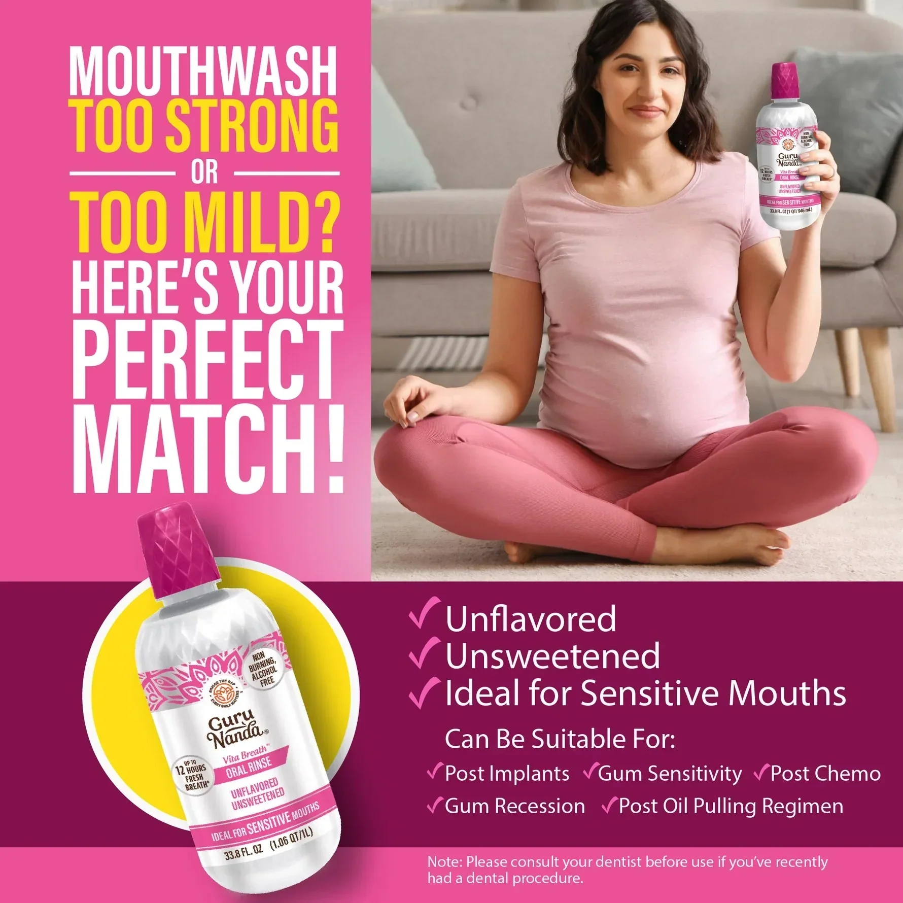 VITA BREATH, UNFLAVORED, SENSITIVE ORAL RINSE- 32 OZ (12/Case) - Image 8
